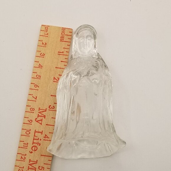 Vintage 80s Glass Nativity Mirrored Base Christmas Holiday 4 Piece Figurines Set - Picture 6 of 10